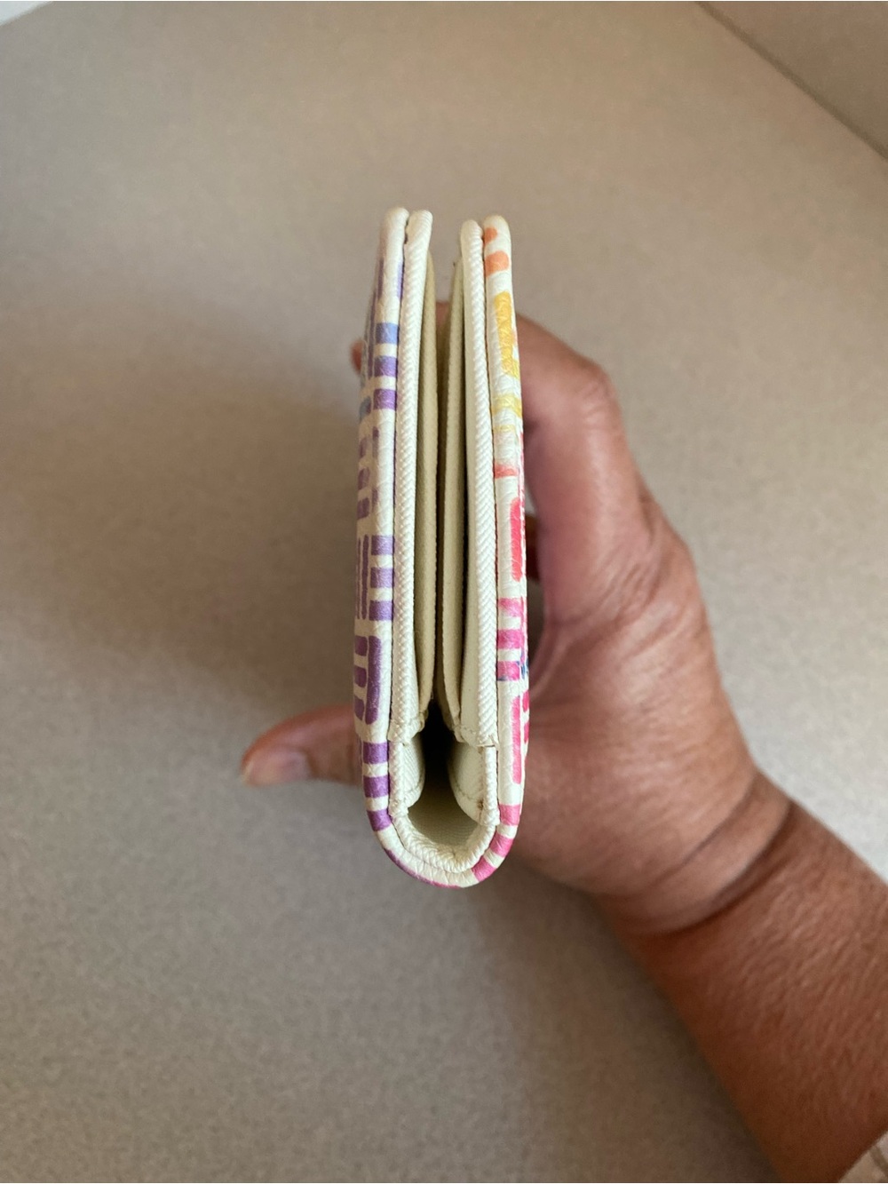 Anne Klein Multicolor Geometric Lion Logo Clutch Wallet - Picture 4 of 10